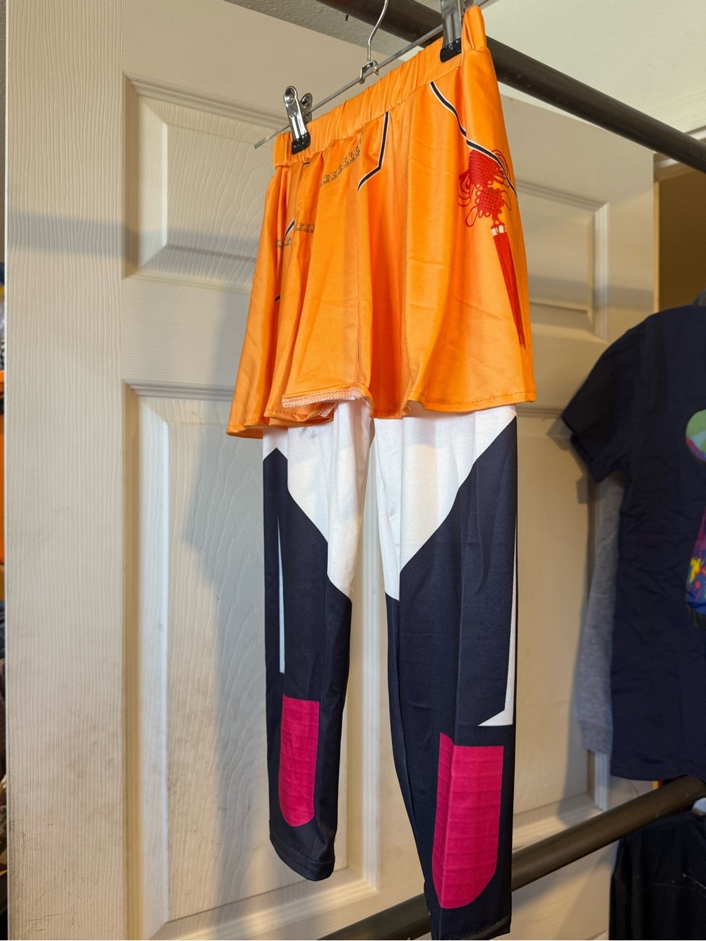 Amazon Kids Costume Leggings with Orange Skirt and Graphic Panels